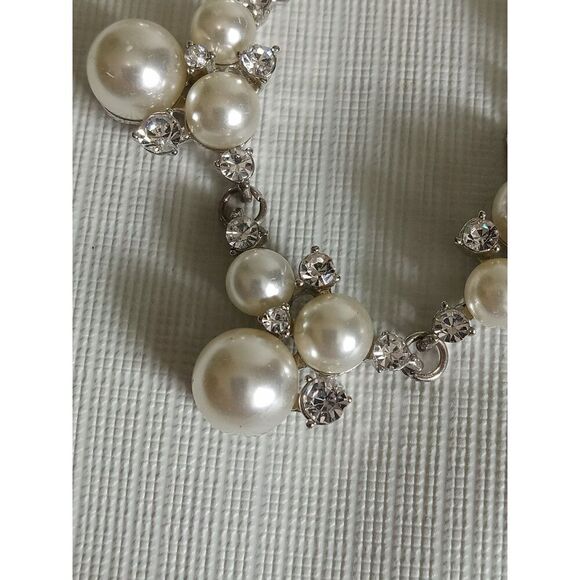 Paparazzi Toast to Perfection Rhinestone Encrusted & Faux Pearl Cluster Necklace - Picture 6 of 11